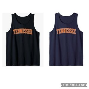 Retro Tennessee Tank Top – Classic Varsity Style in Black or Navy (4XL)